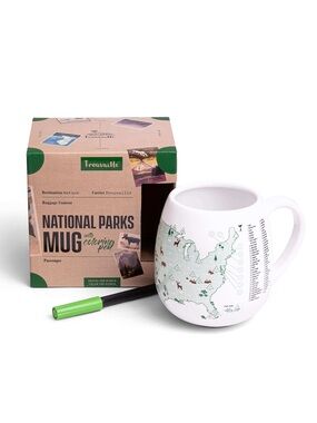 National Parks Mug in White with Green Accents